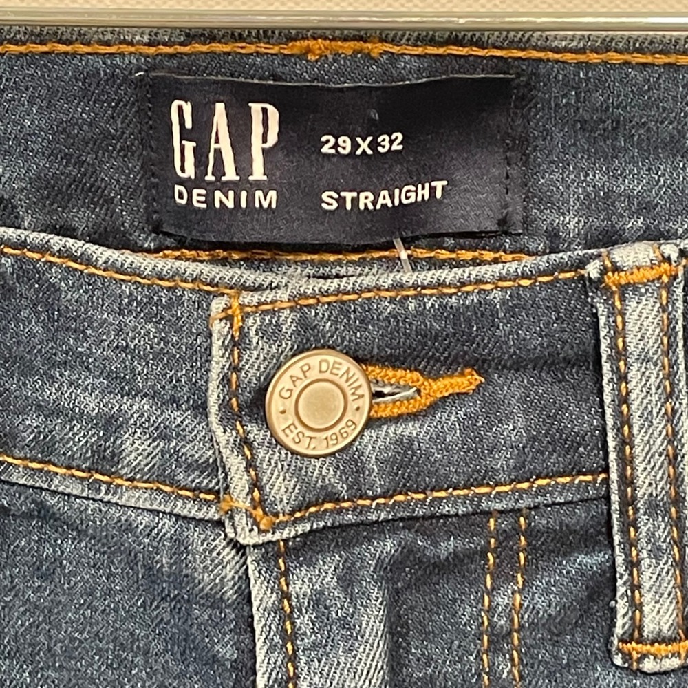GAP Men Straight Fit Jeans Blue Wash GapFlex Mid Rise Size 29x32 New with Tags - Picture 4 of 9